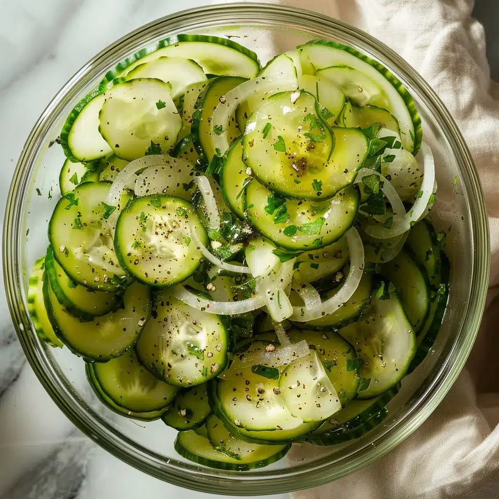 Cucumber and Onion Salad serving