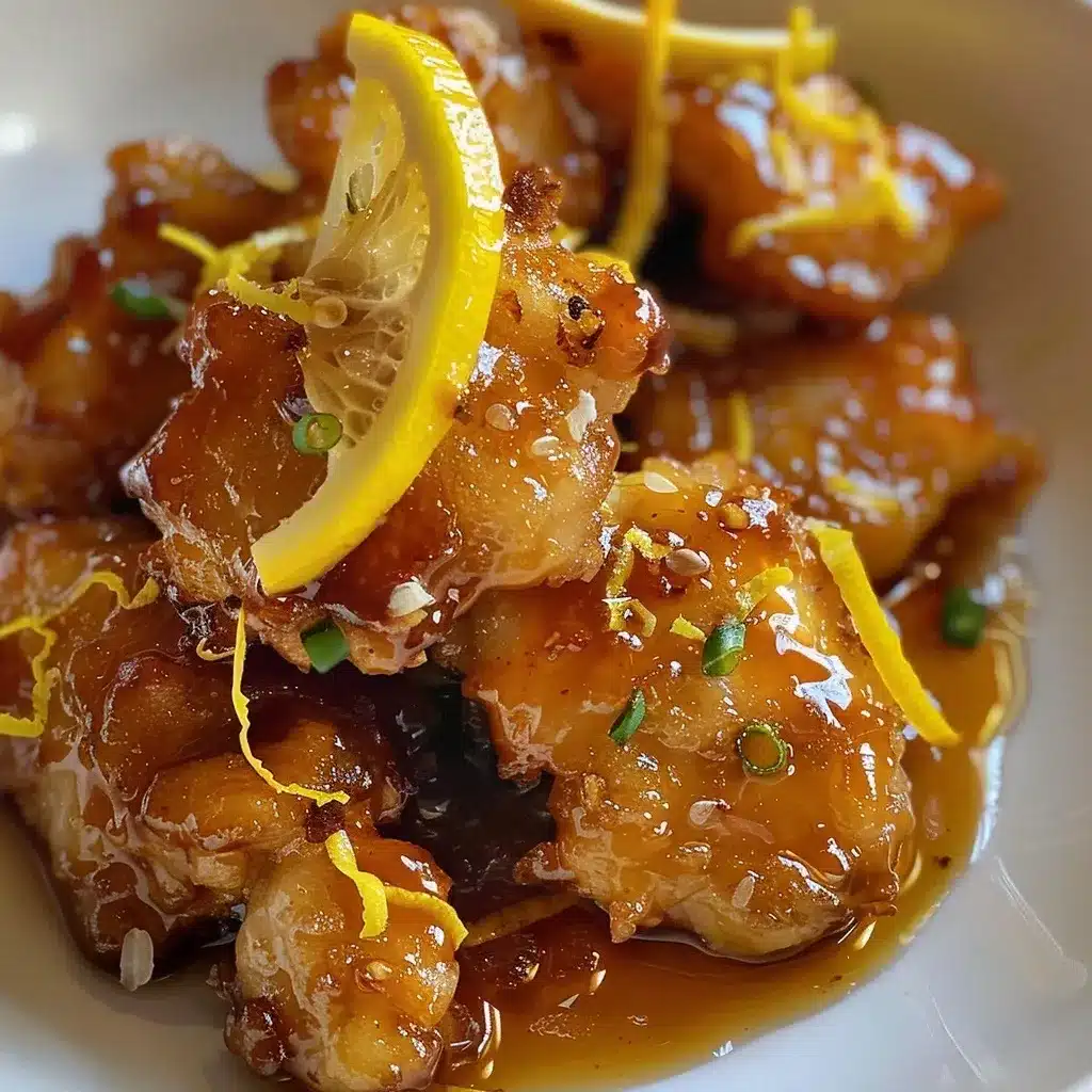Crispy Chinese lemon chicken recipe with lemon glaze