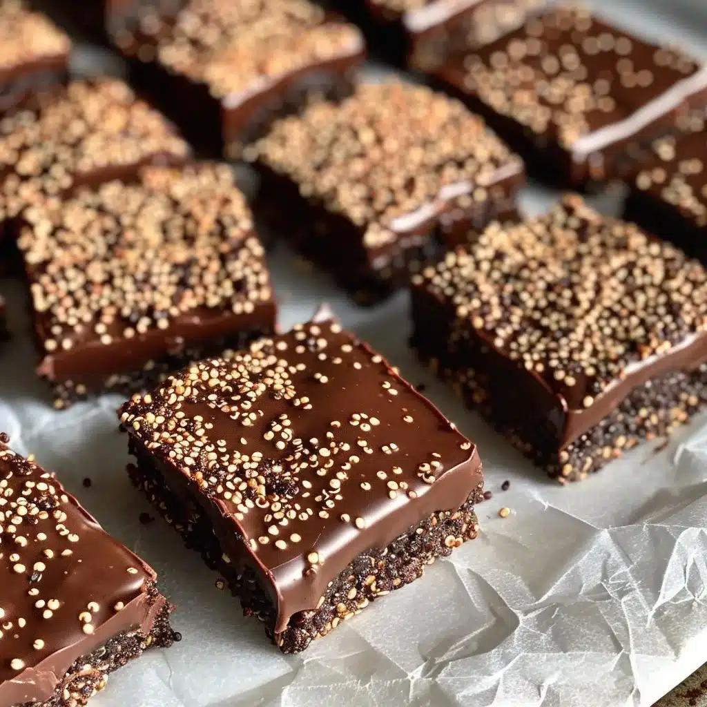 chocolate quinoa crunch bars recipe close-up