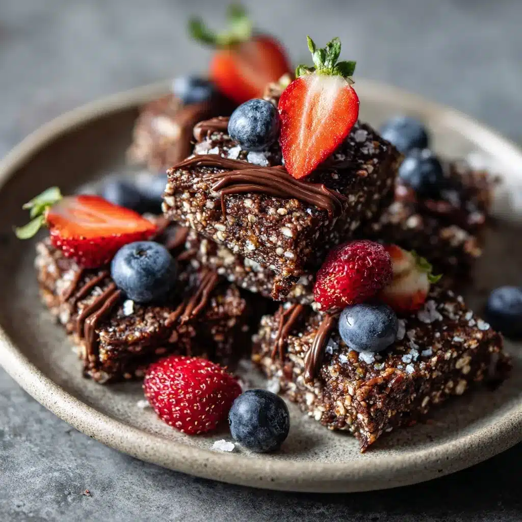 chocolate quinoa crunch bars recipe close-up