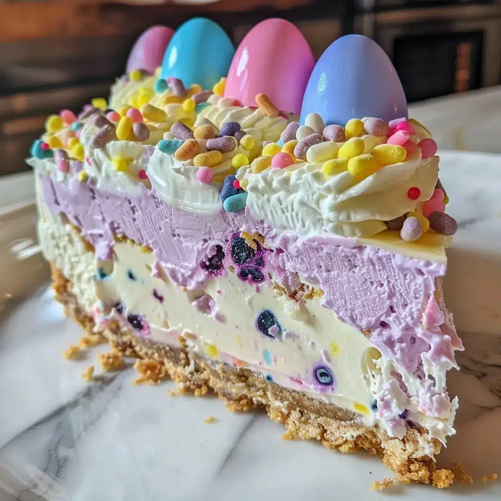 Easter Jello Pie Recipe with pastel layers