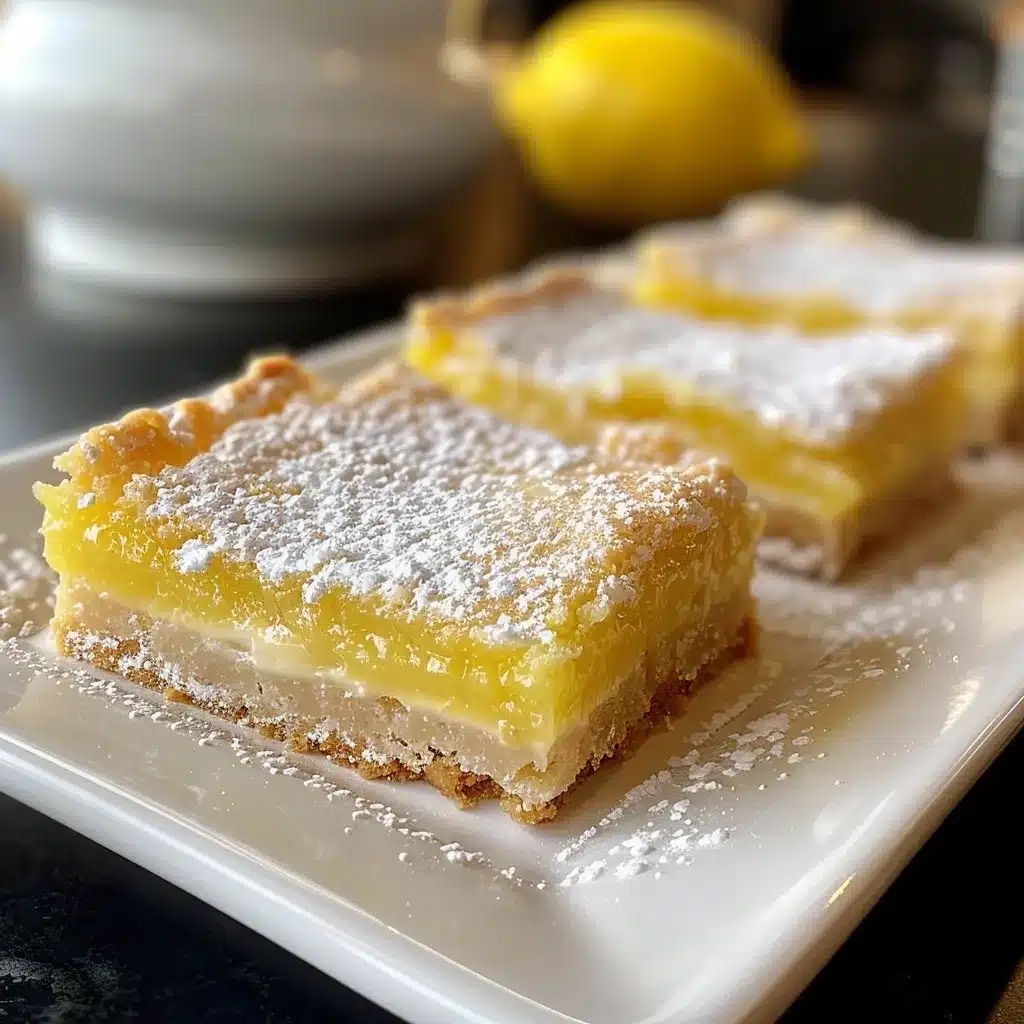Gluten free lemon bars recipe with powdered sugar