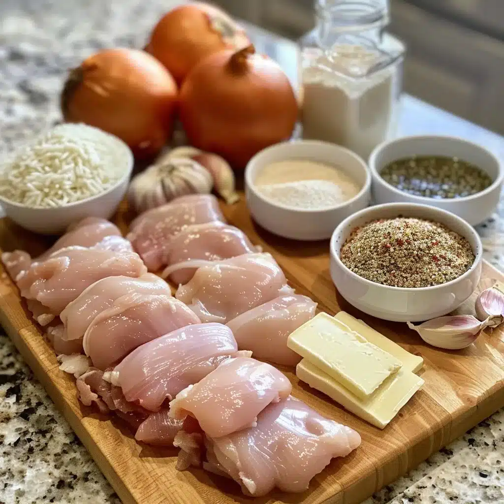 ngredients for oven baked chicken and rice recipe