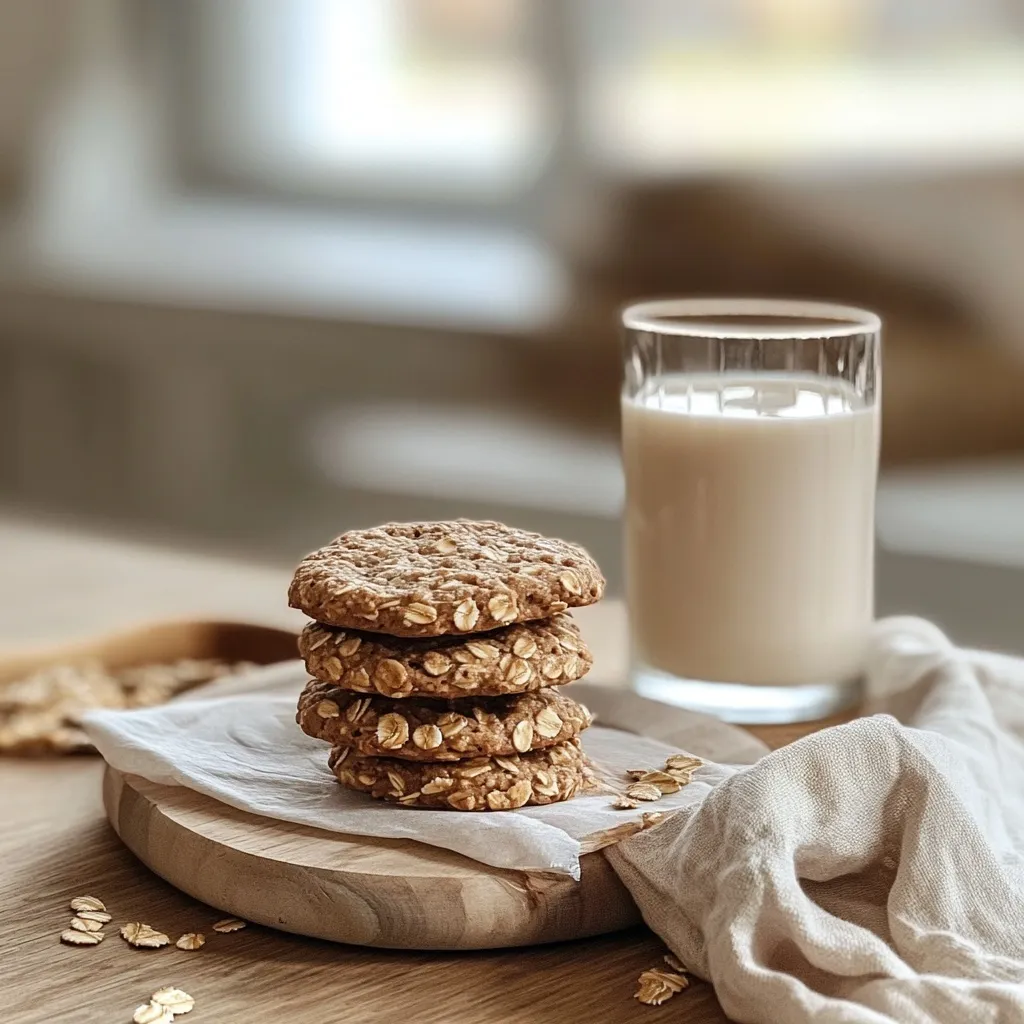 Serve no-bake protein cookies with a glass of plant-based milk for a healthy snack