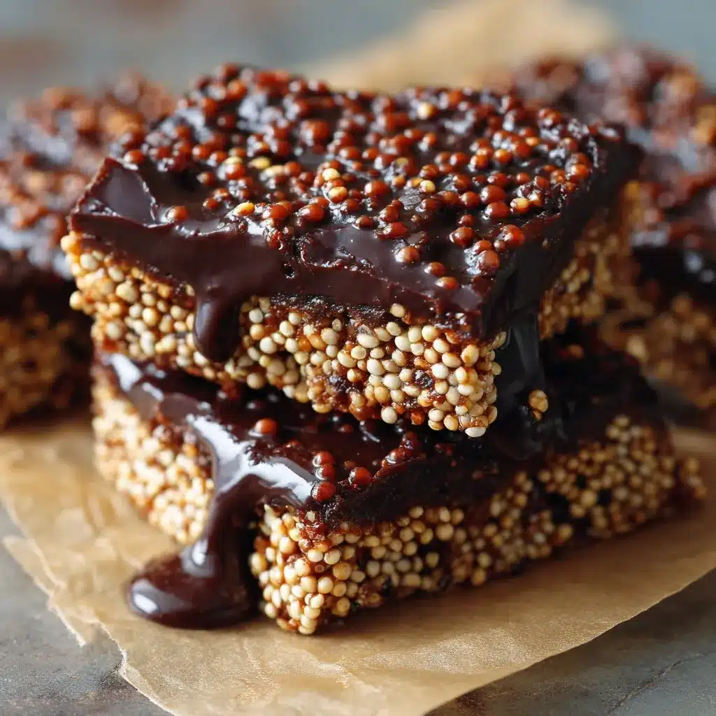 chocolate quinoa crunch bars recipe close-up