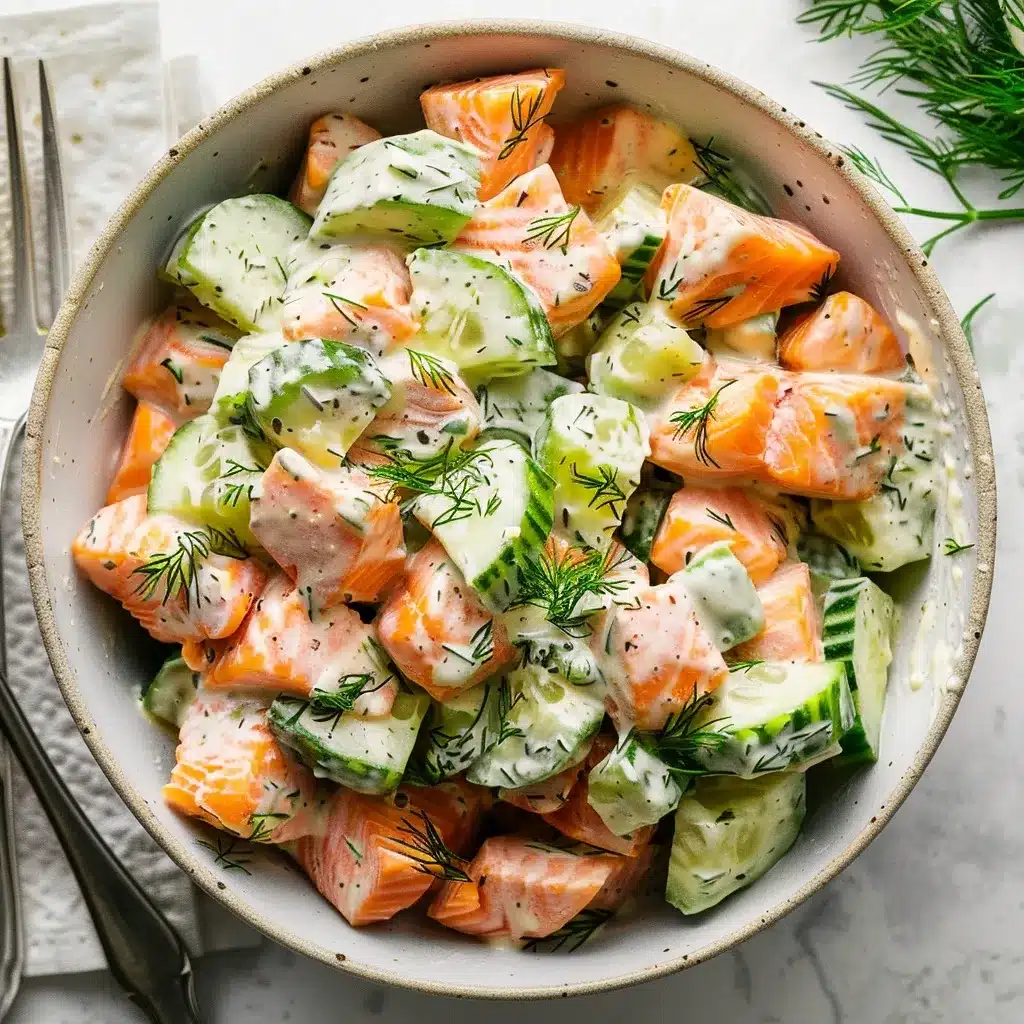 salmon cucumber salad recipe with lemon coconut dressing