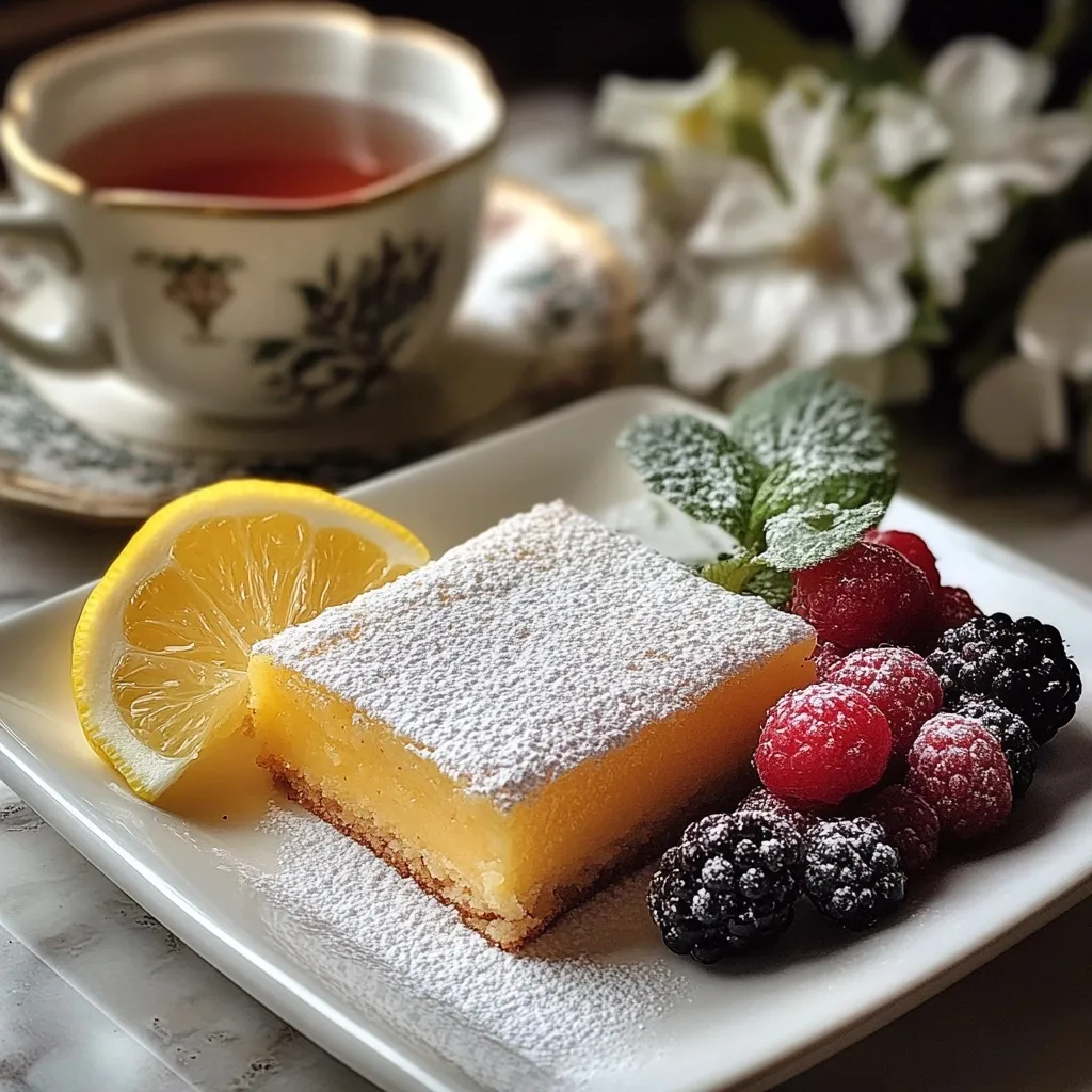 Serving suggestion for gluten free lemon bars recipe