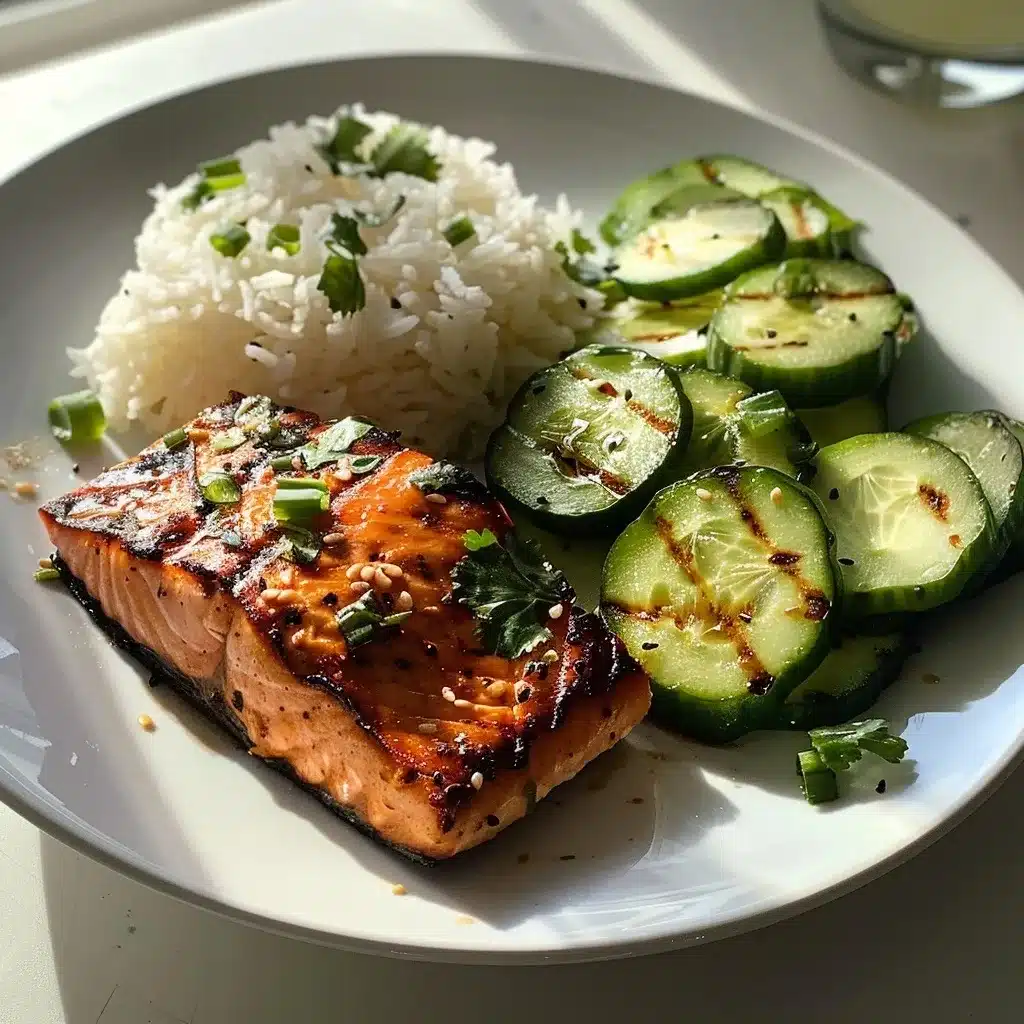 spicy cucumber salad with grilled salmon pairing