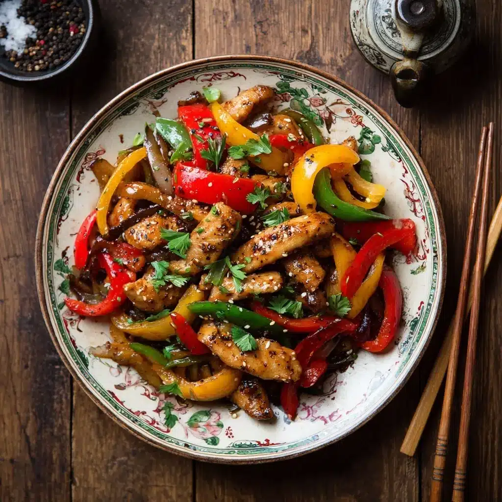 Black pepper chicken recipe with bell peppers