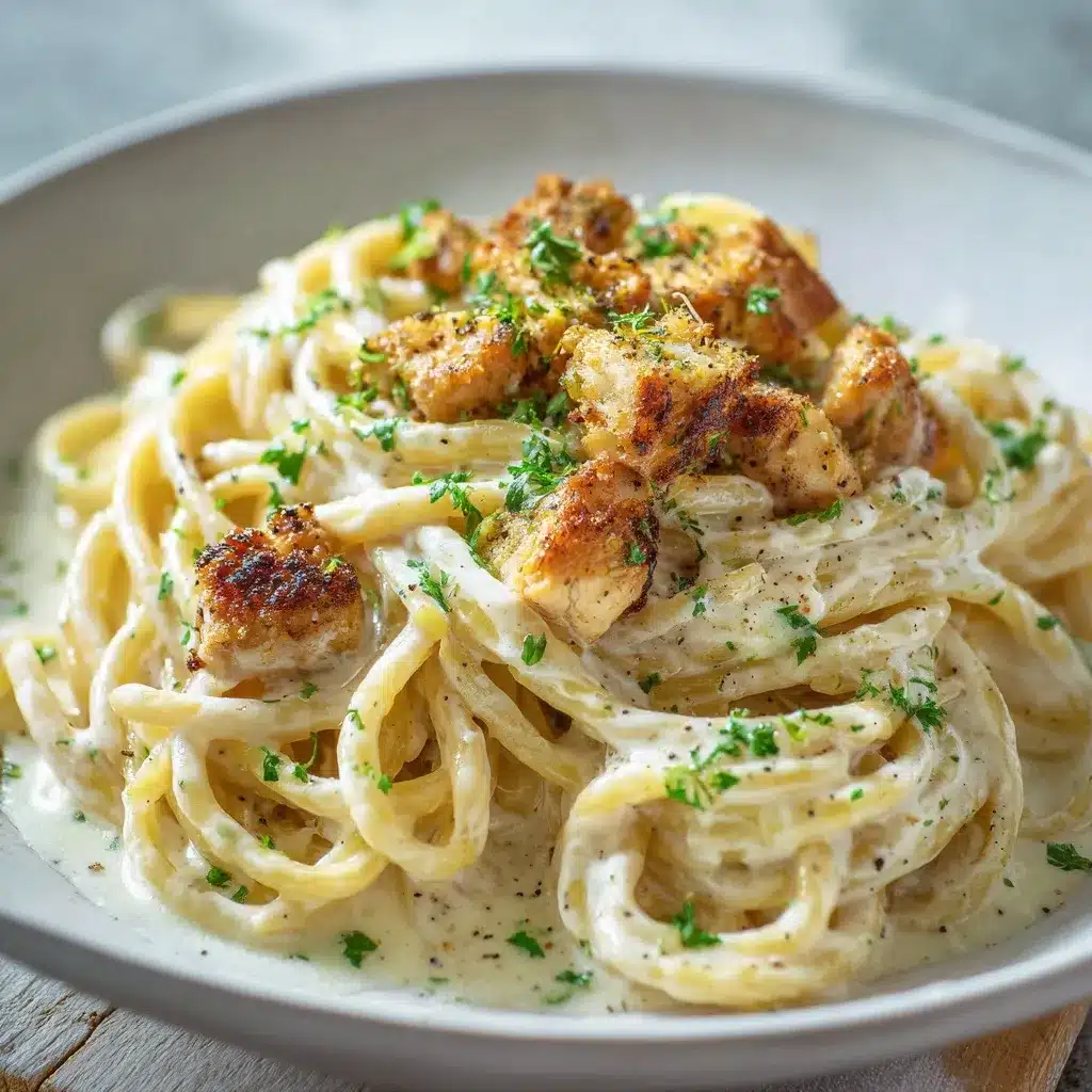 Garlic Butter Chicken Bites with Creamy Parmesan Pasta