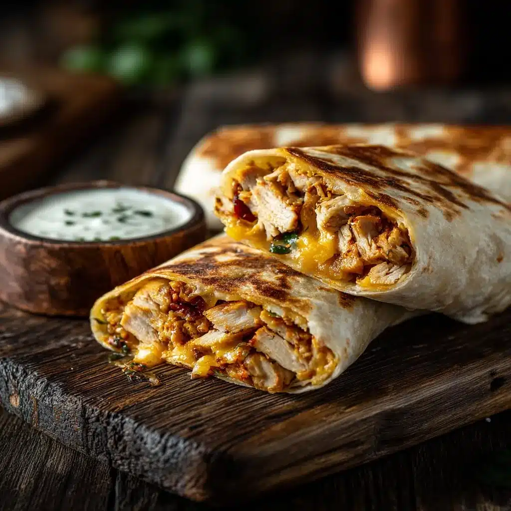 cheesy garlic chicken wraps recipe featured image