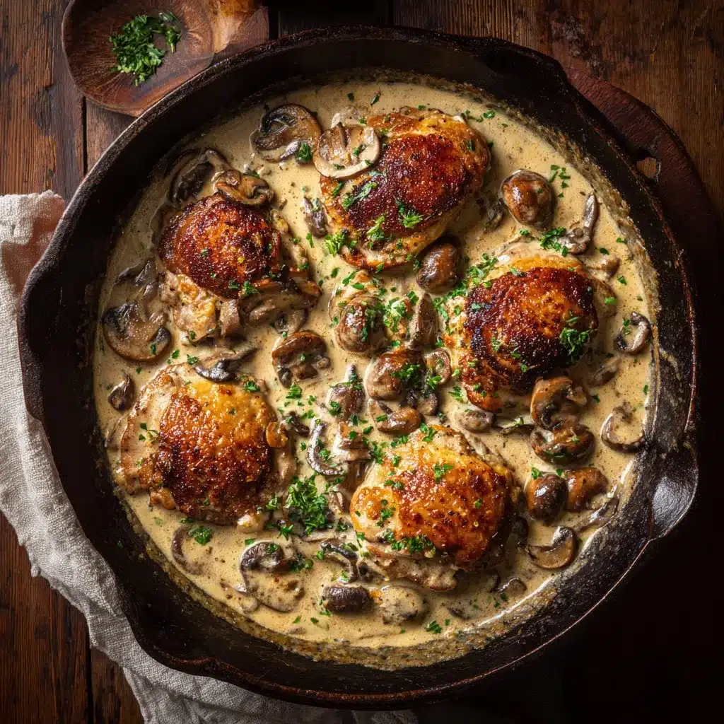 Mushroom chicken recipe card