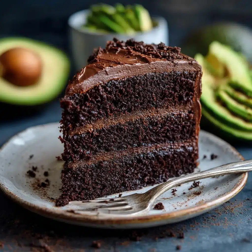 Rich and moist avocado cake recipe with chocolate frosting
