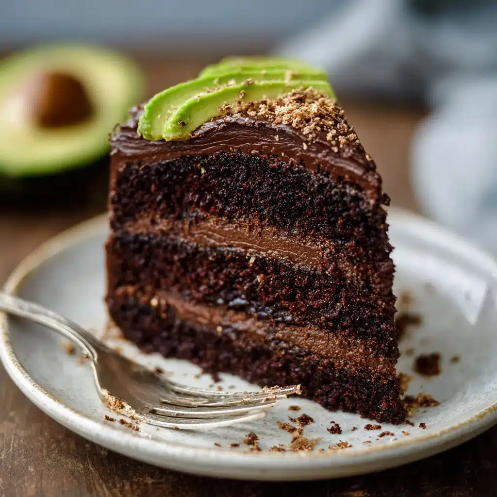 Rich and moist avocado cake recipe with chocolate frosting