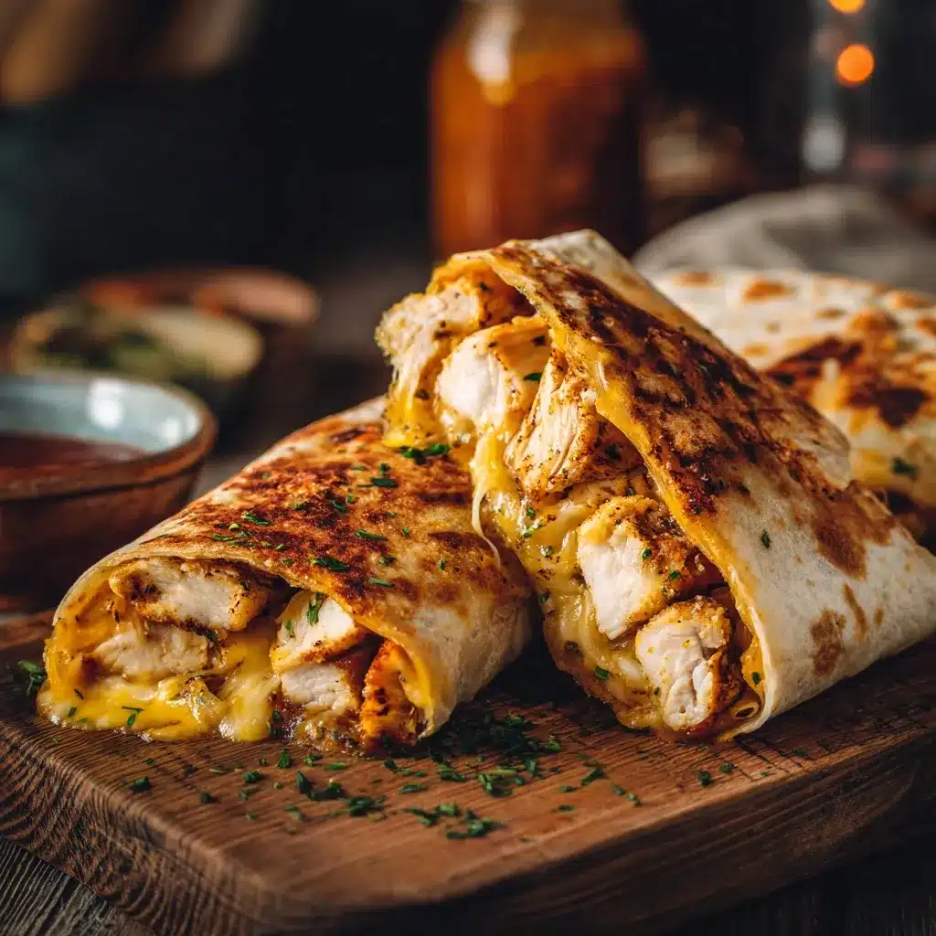 cheesy garlic chicken wraps recipe featured image