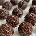 mixing Quinoa Chocolate Crisps Recipe this puffed quinoa chocolate Recipe mixture in glass bowl