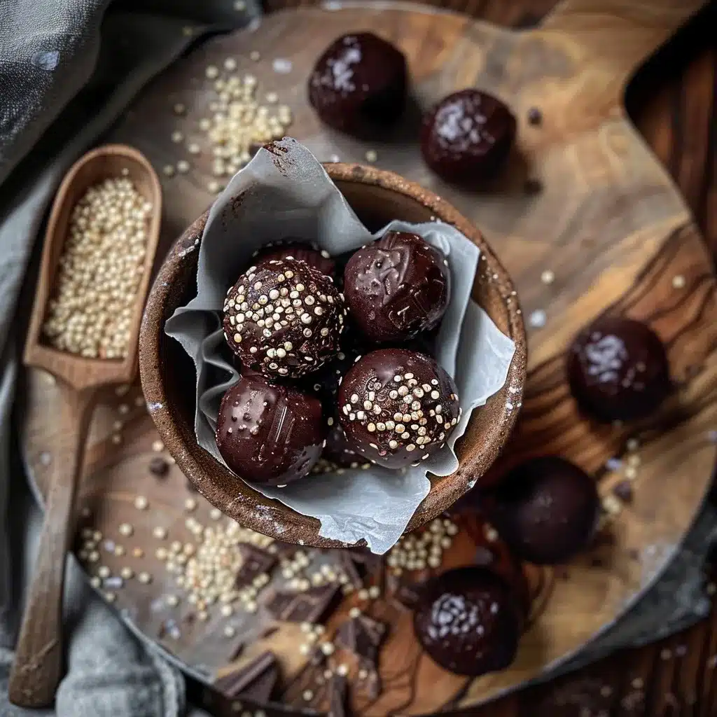 quinoa chocolate crisps bark broken into rustic pieces