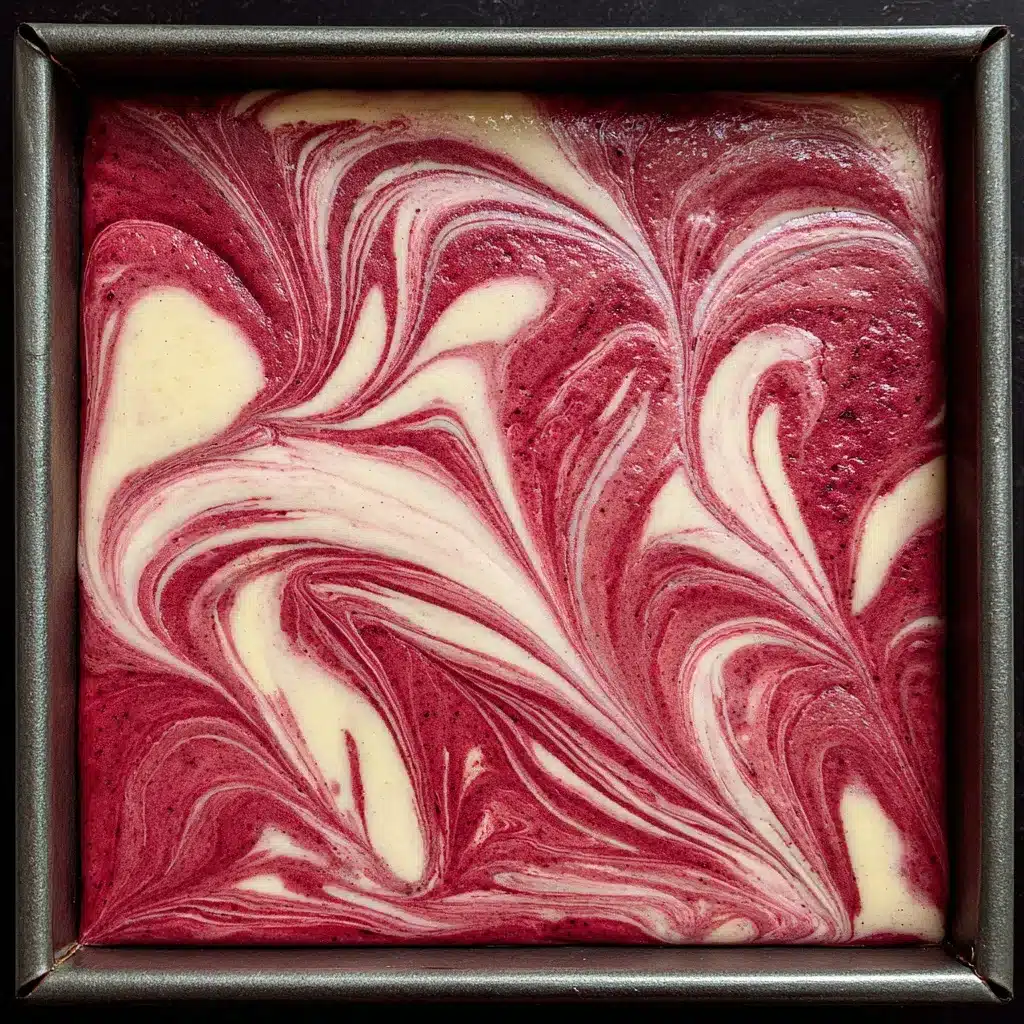 Swirling cheesecake into red velvet brownies