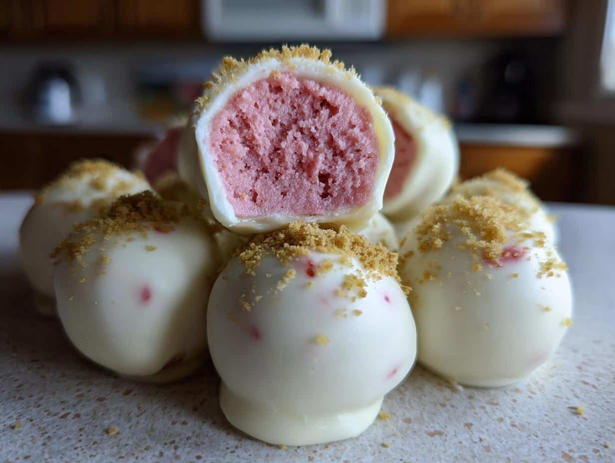 Best Strawberry Velvet Cheesecake Truffles