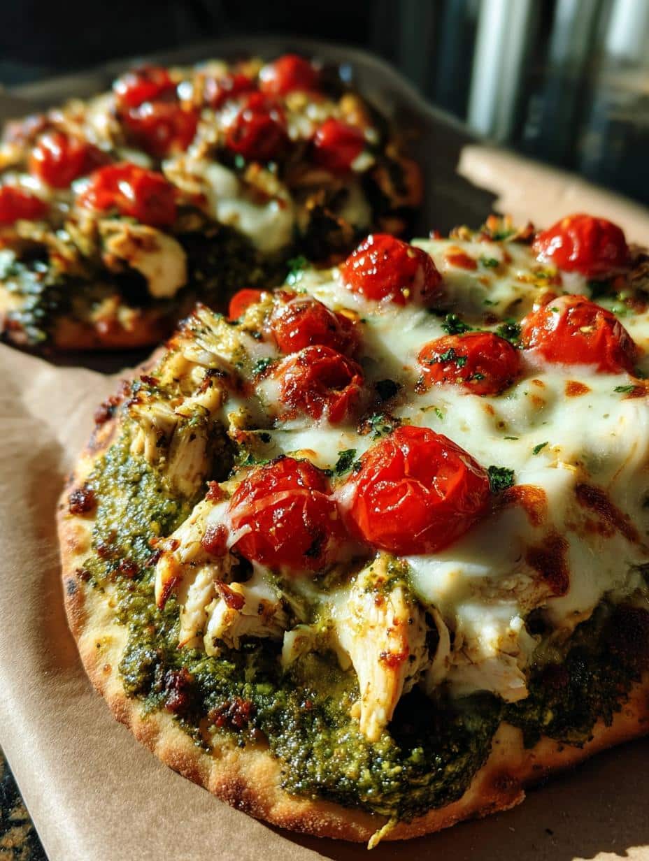 Chicken pesto flatbread - detail 1