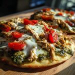 Chicken pesto flatbread