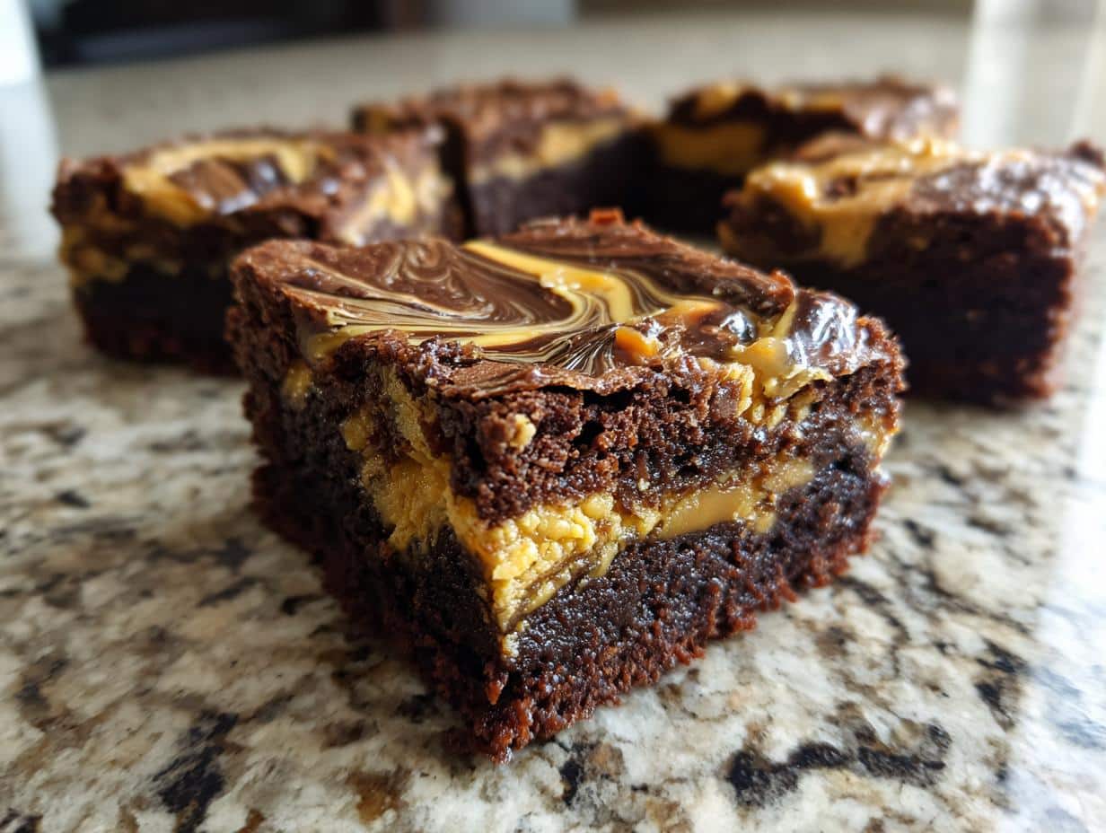 Coffee Caramel Swirl Brownies