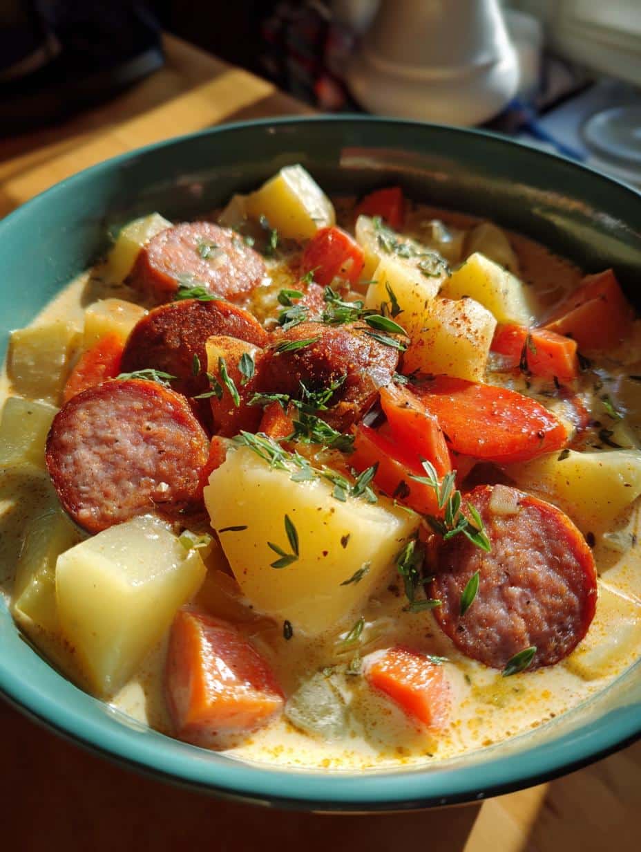 Crockpot Cajun Sausage & Potato Soup - detail 1