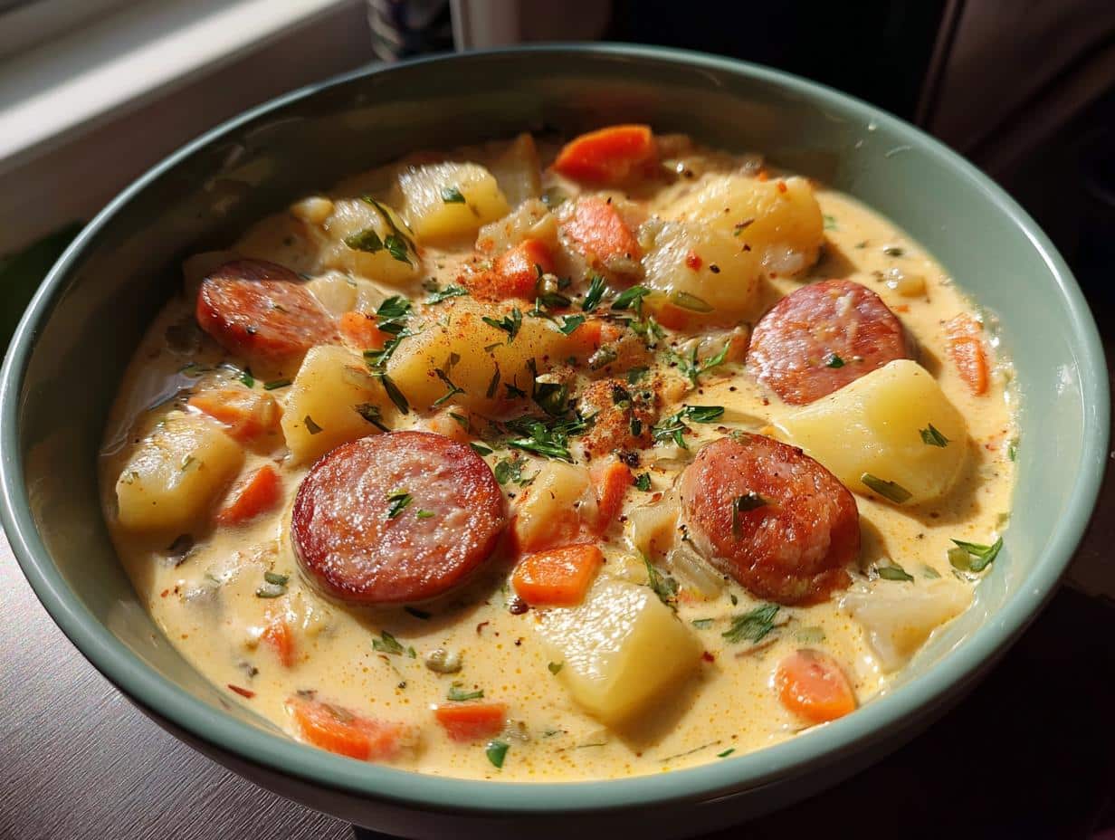 Crockpot Cajun Sausage & Potato Soup