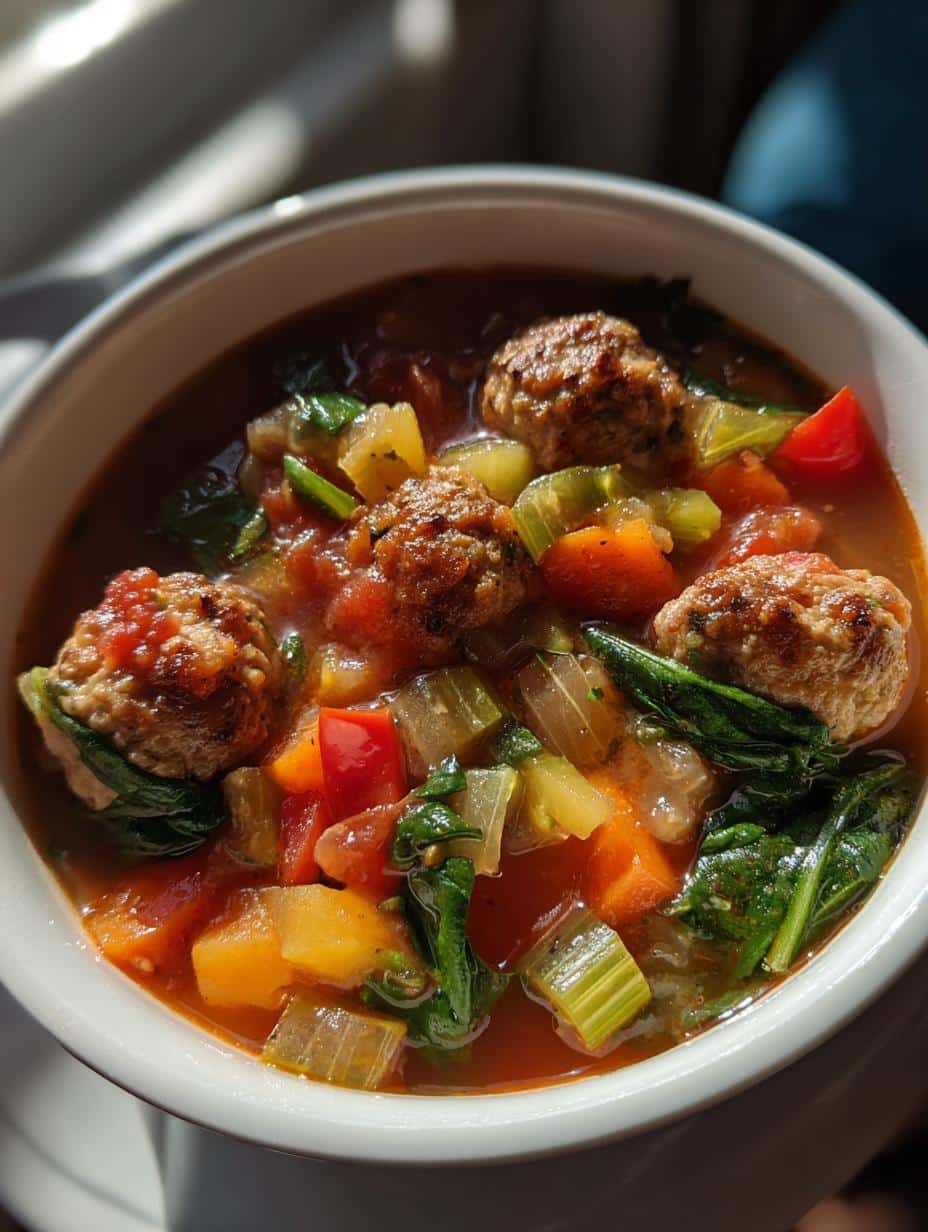 Crockpot Vegetable Soup With Chicken Meatballs - detail 1