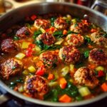 Crockpot Vegetable Soup With Chicken Meatballs