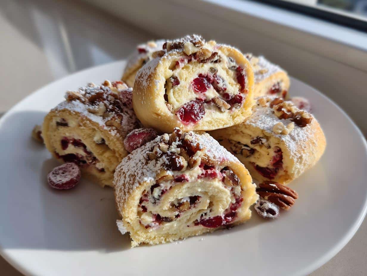 Festive Christmas Cranberry Roll Ups: 5 Star Holiday Treats 3 Festive Christmas Cranberry Roll Ups