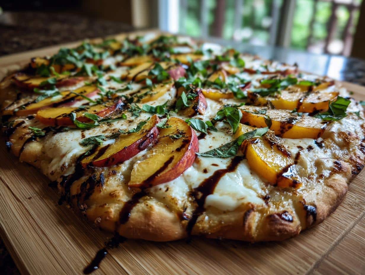 Grilled Peach Flatbread: 7 Irresistible Flavors Await 3 Grilled Peach Flatbread