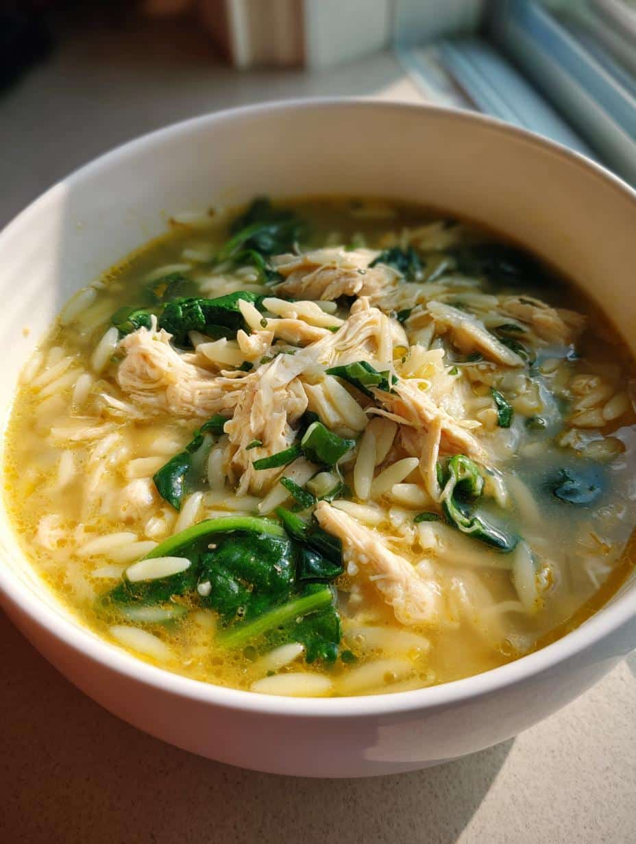 Lemon Chicken Orzo Soup - detail 1