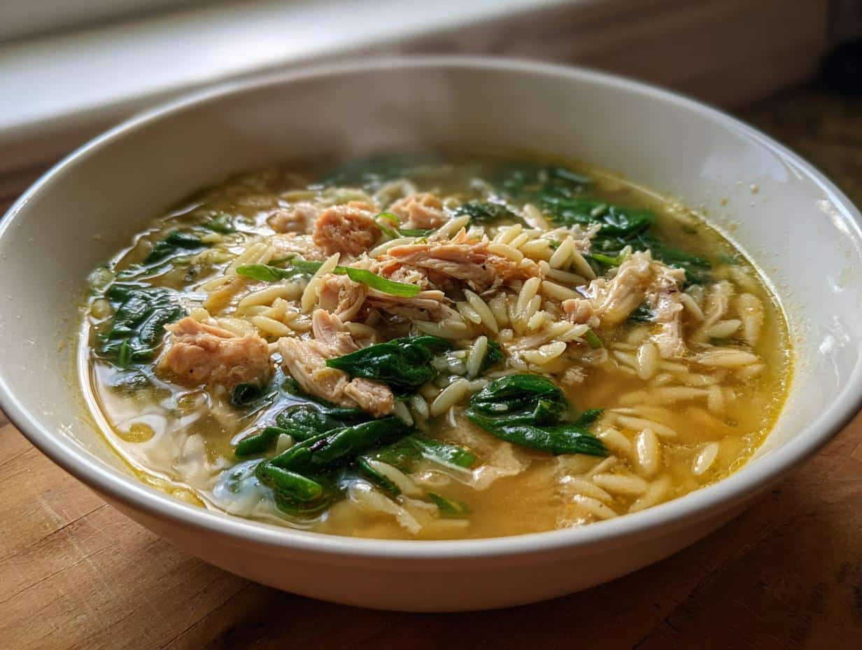 Lemon Chicken Orzo Soup