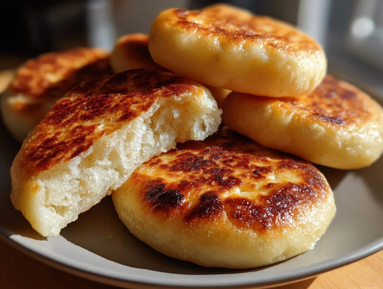 No- Knead Turkish Bread (No Oven) - Only 3 Ingredients (Bazlama)