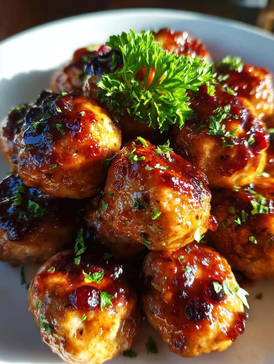 Quick Cranberry Meatballs (Christmas - detail 1