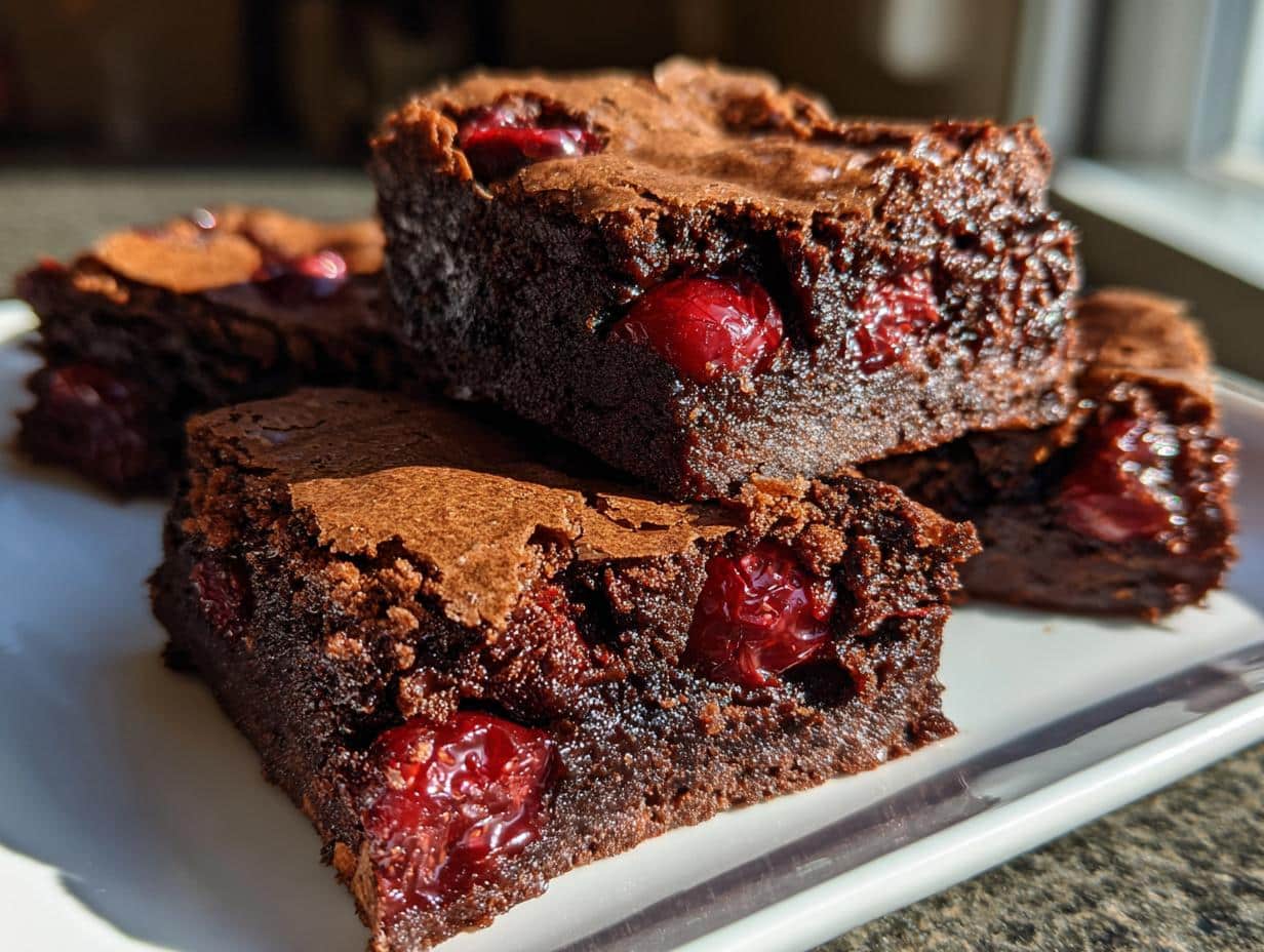 Roasted Cherry Brownies