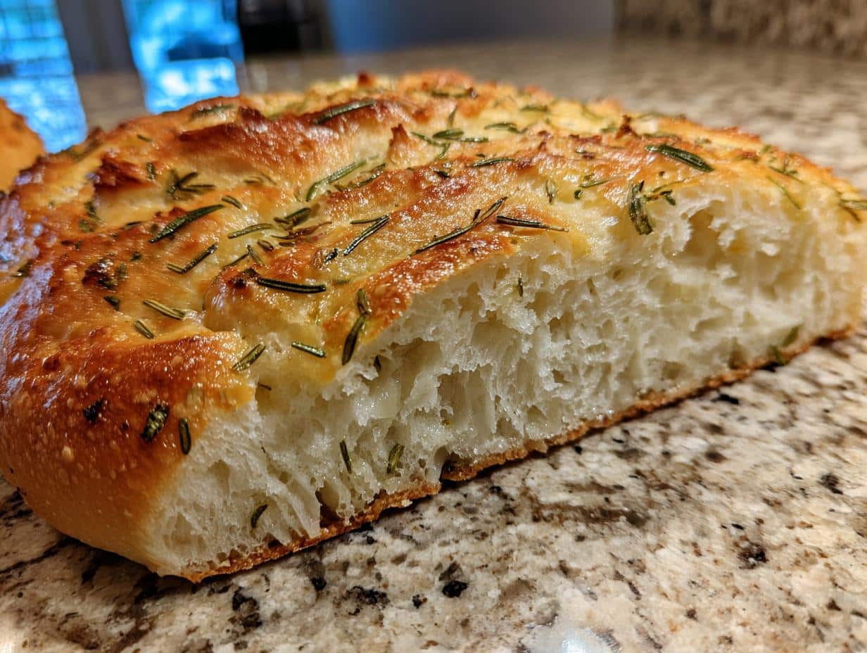 Rustic No-Knead Rosemary Garlic Bread Recipe for Beginners