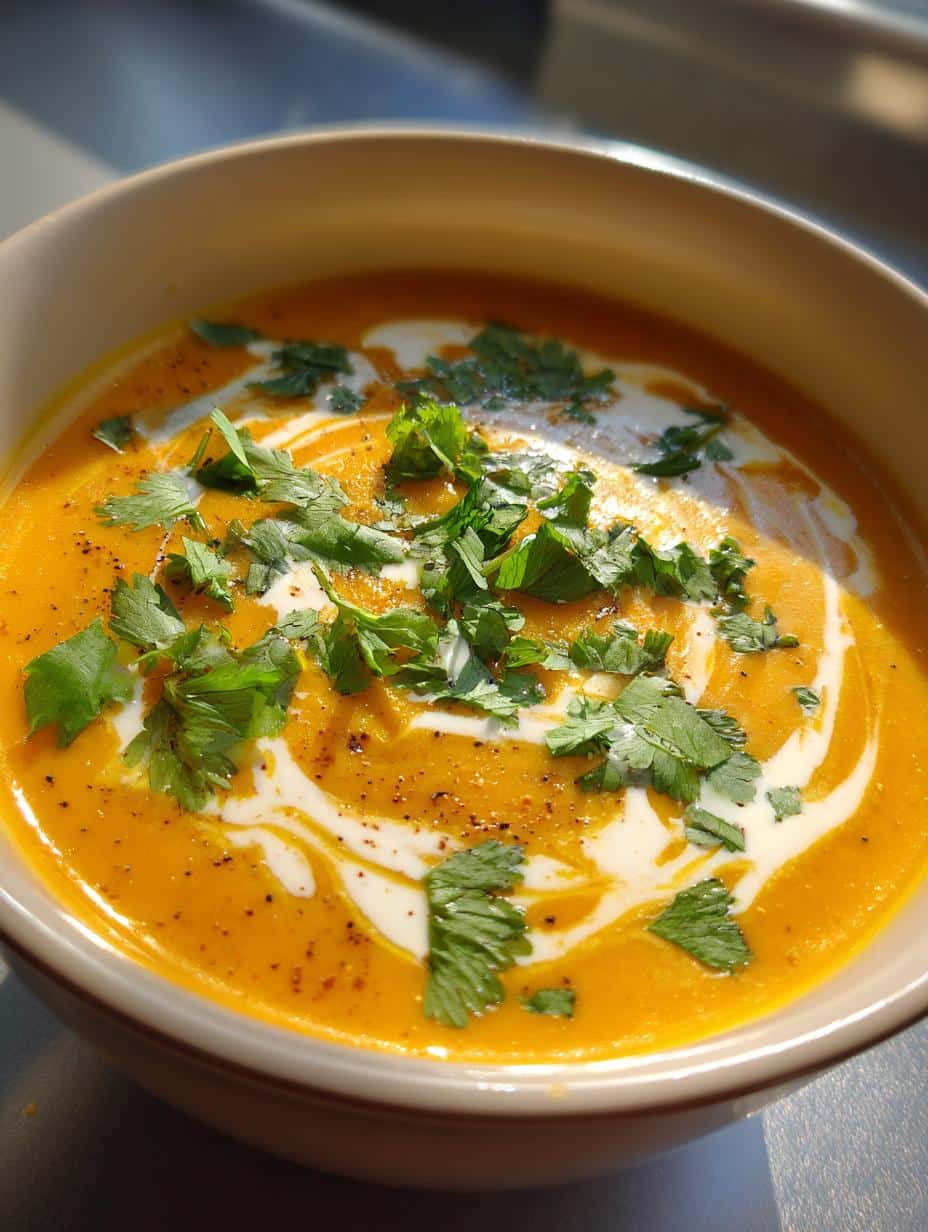 Spicy Butternut Squash and Sweet Potato Soup - detail 1