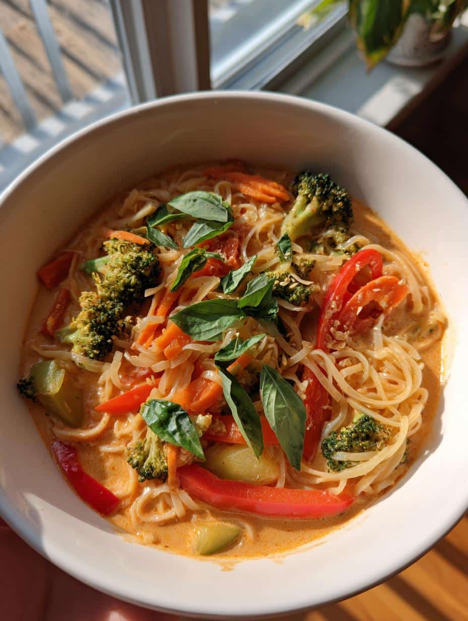 Thai Red Curry Noodle Soup - detail 1