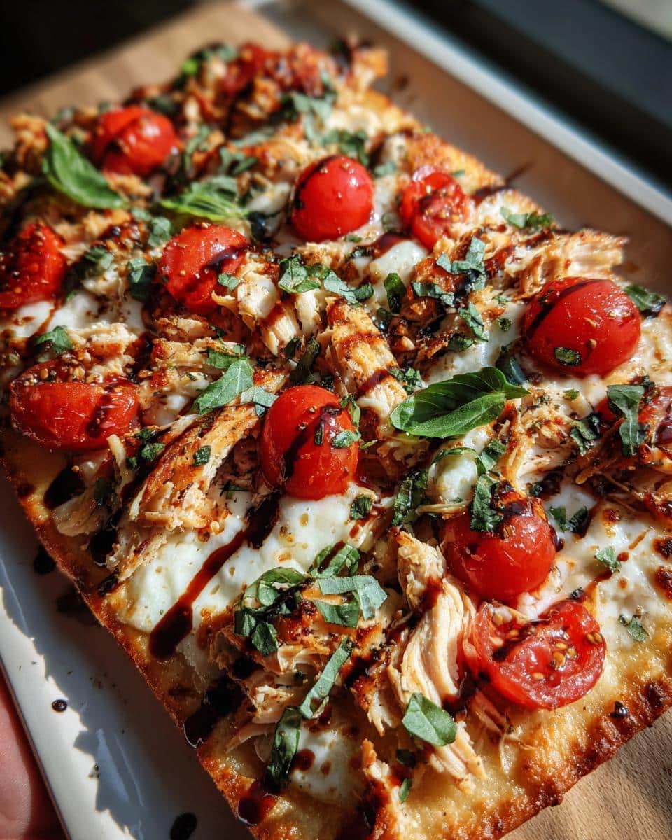 chicken caprese flatbread - detail 1