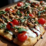 chicken caprese flatbread