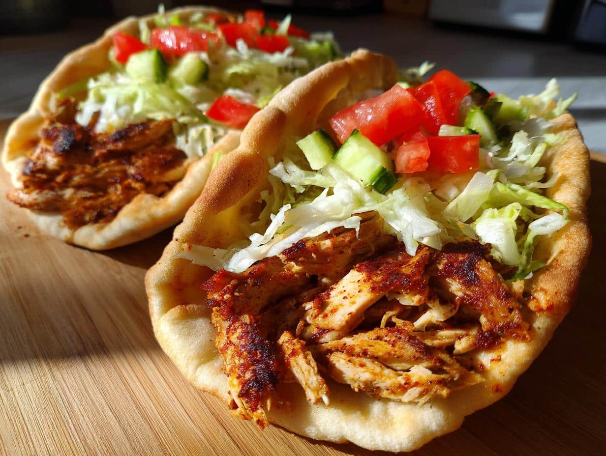 Air Fryer Chicken Shawarma Pockets