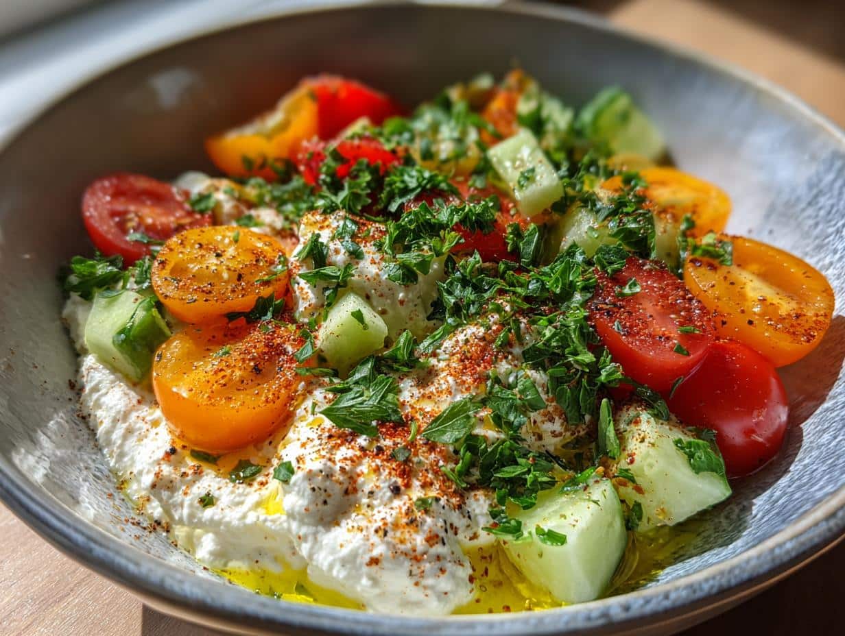 Cottage Cheese Middle Eastern Bowl