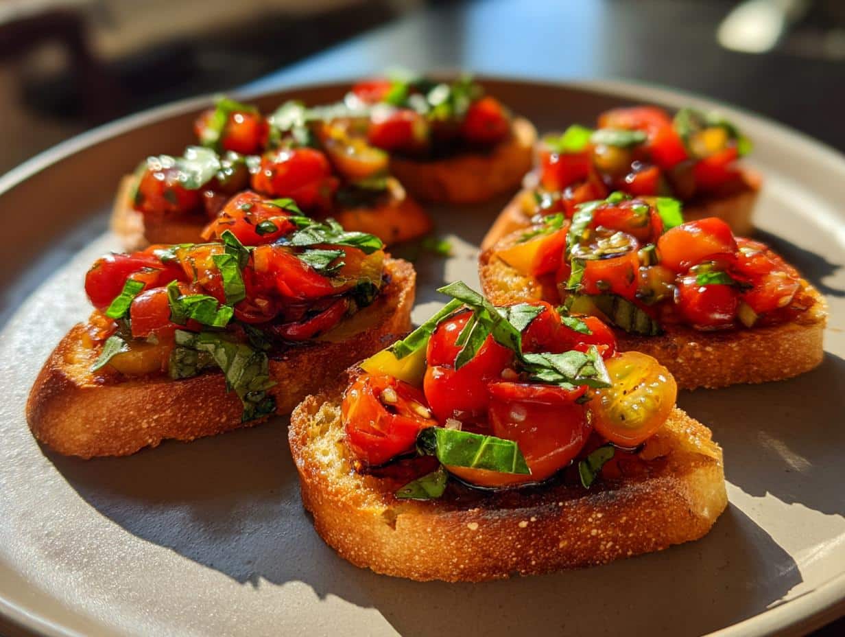 Holiday bruschetta appetizer