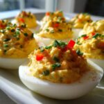 Holiday deviled eggs festive
