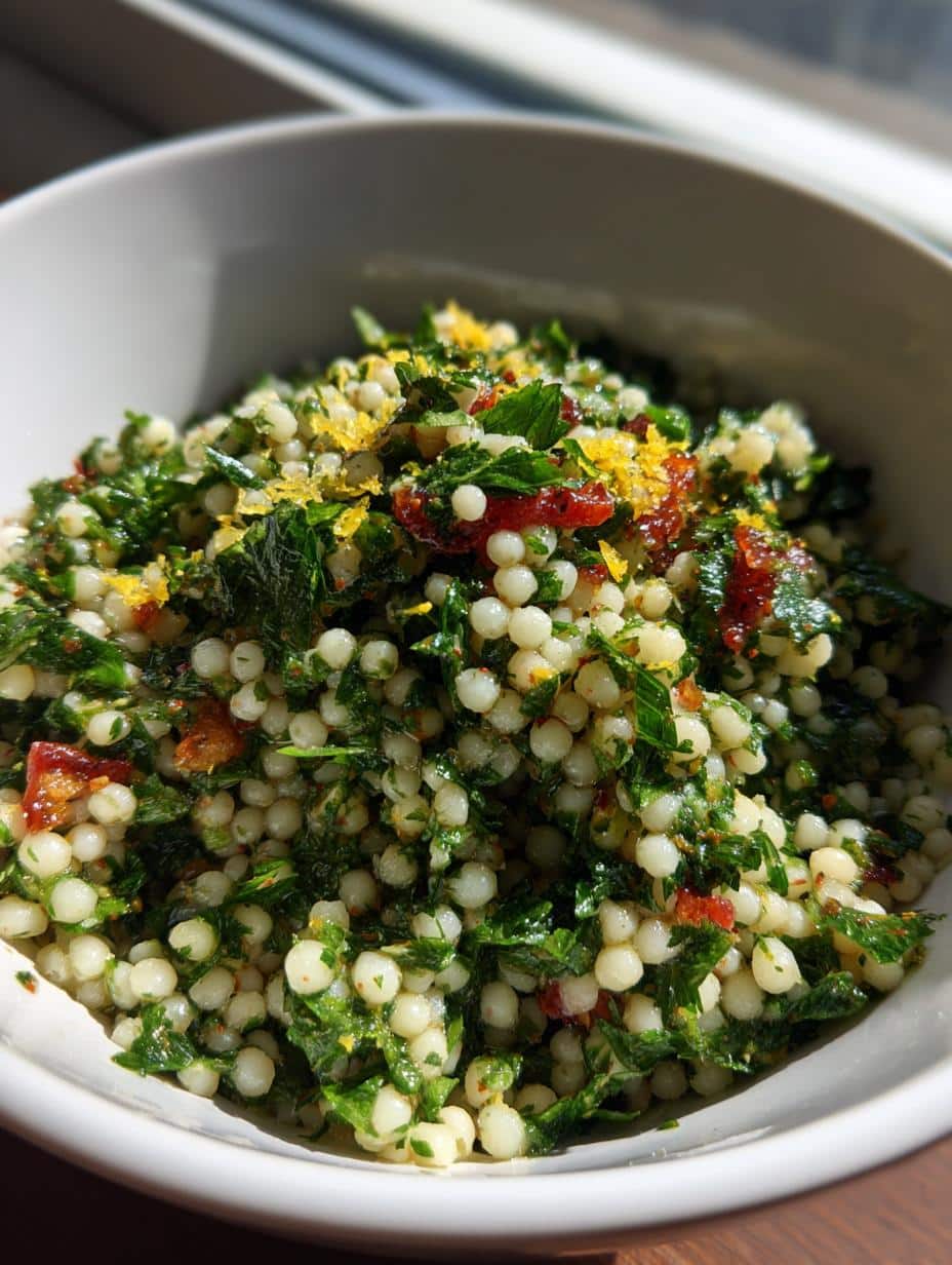 Pearl Couscous with Herbs - detail 1