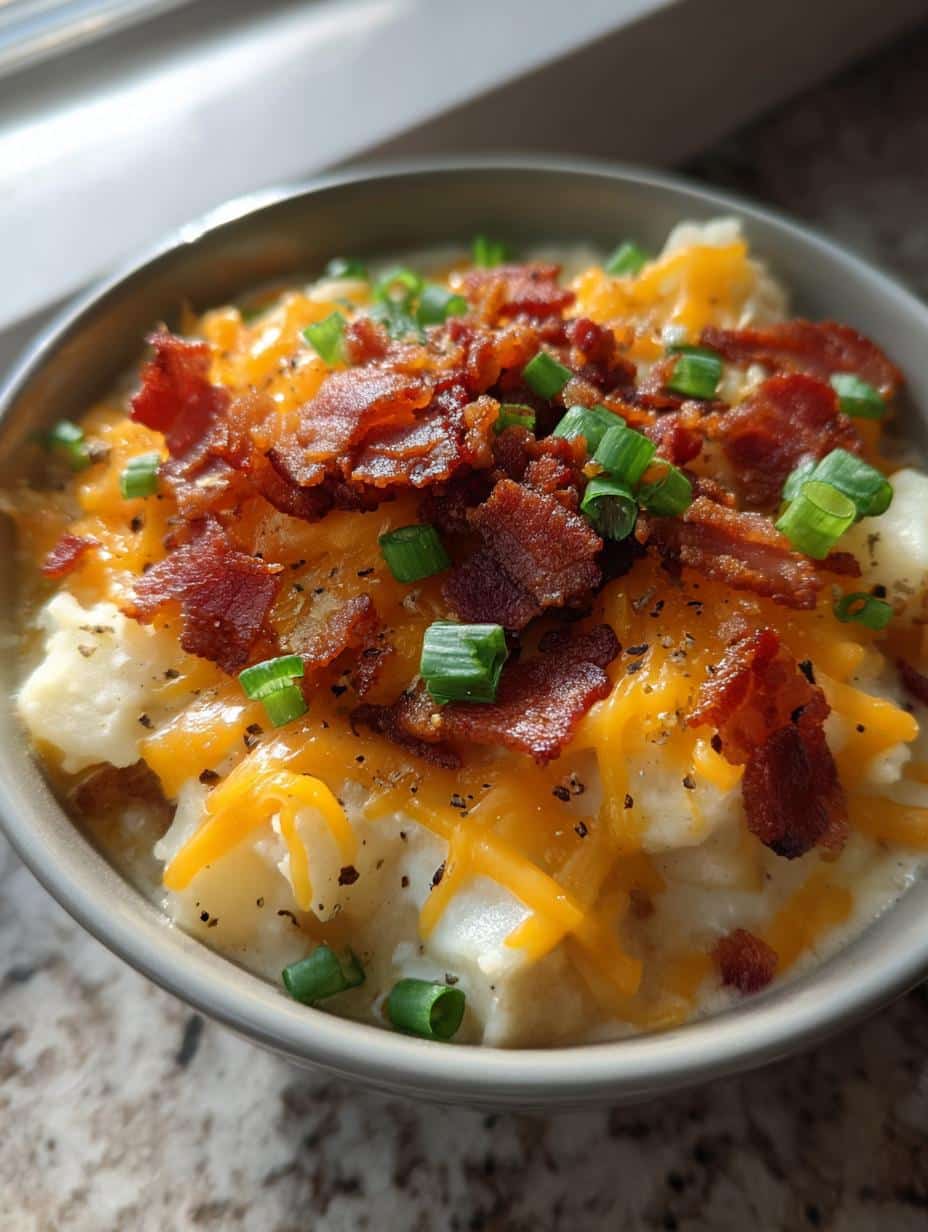 Baked Potato Soup Loaded with 5 Comforting Toppings 5 baked potato soup loaded - detail 1