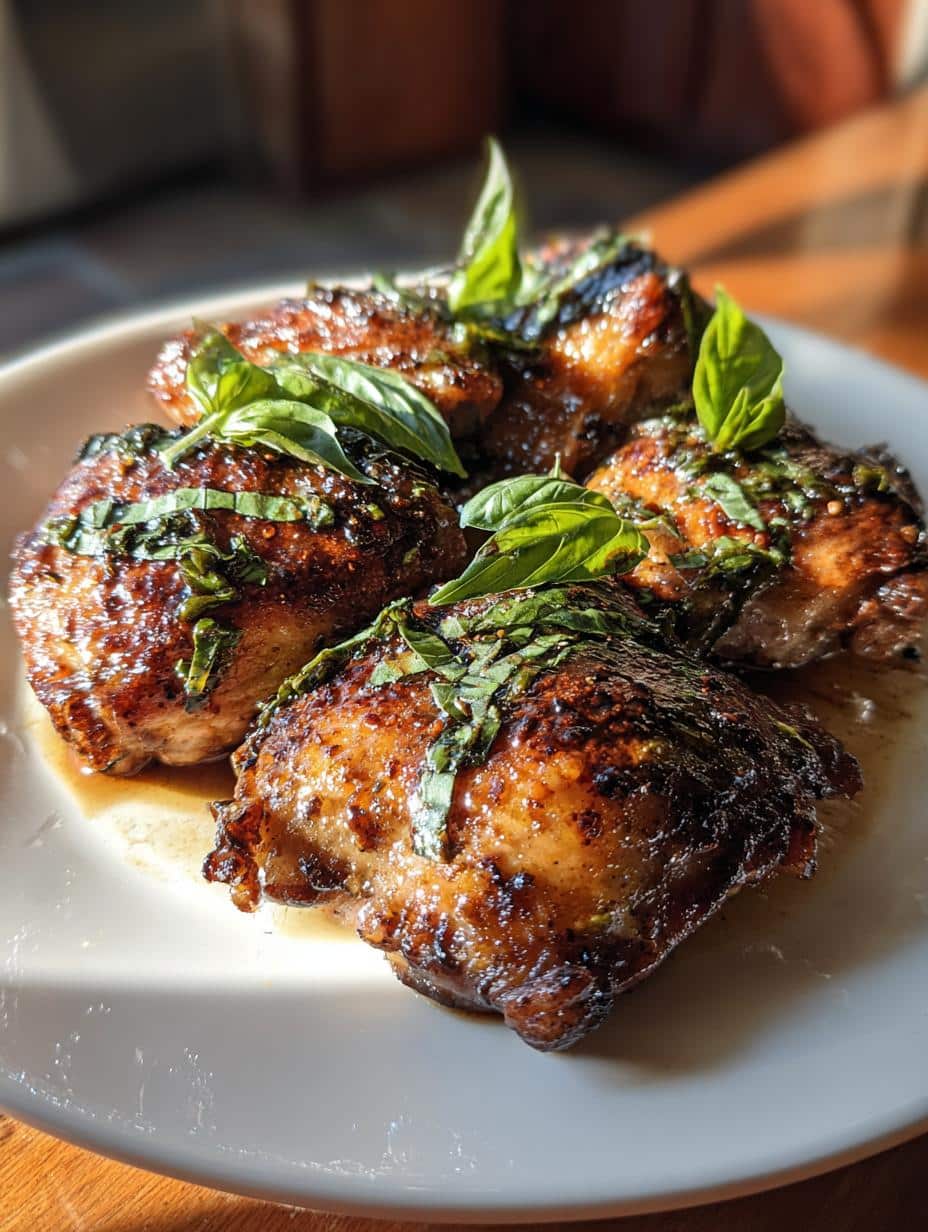 balsamic chicken thighs skillet - detail 1