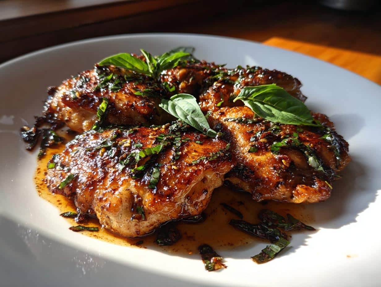 balsamic chicken thighs skillet